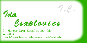 ida csaplovics business card